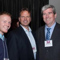 L-R: Scrum 2013 Co-chair Alex Wells, OutSport Toronto Chair Shawn Sheridan, and MPP Glen Murray